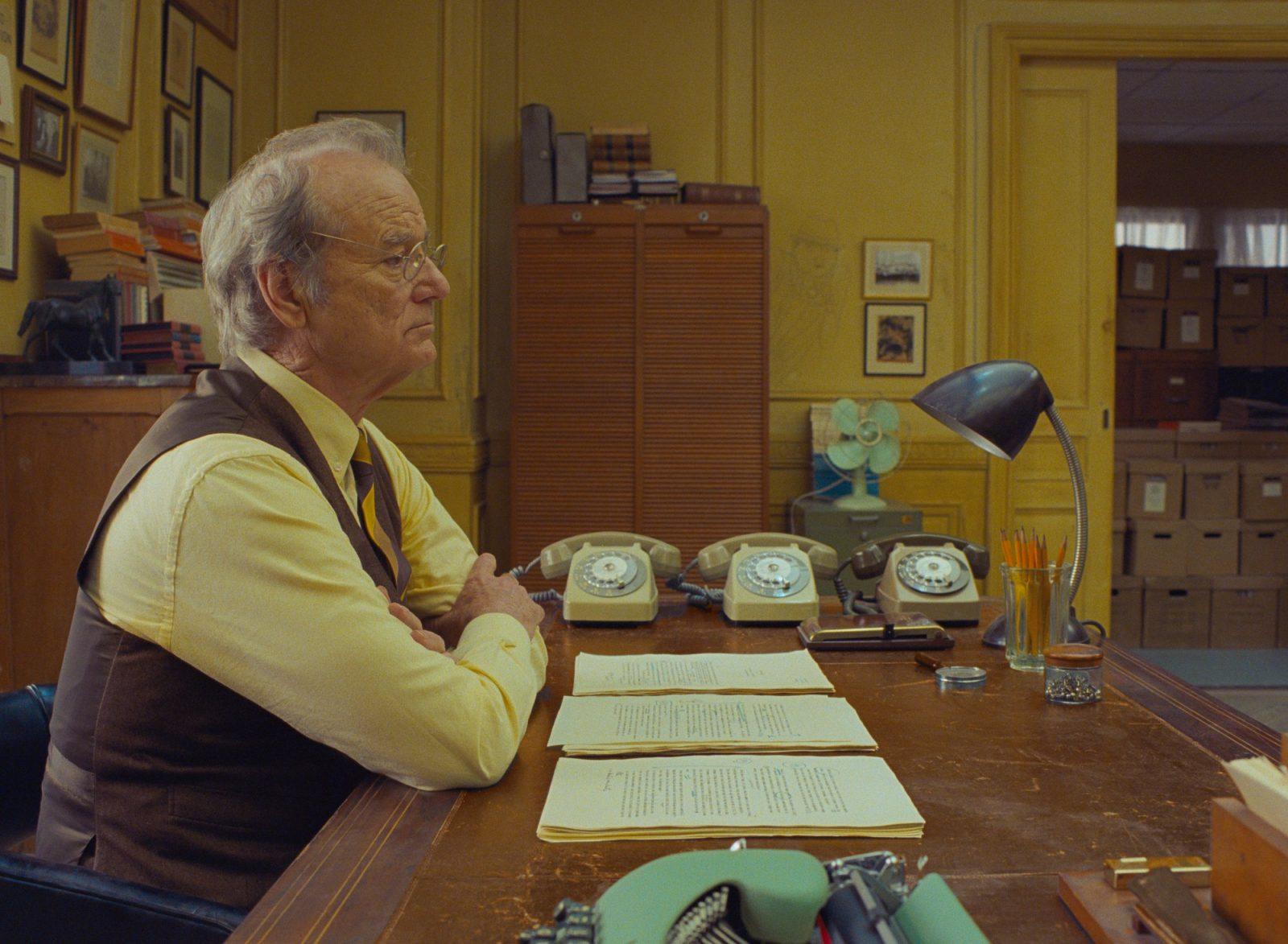 Bill Murray in “The French Dispatch.” The film depicts the staff of a French magazine through three separate stories, exemplifying director Wes Anderson’s signature quirkiness and cinematic style. COURTESY OF SEARCHLIGHT PICTURES