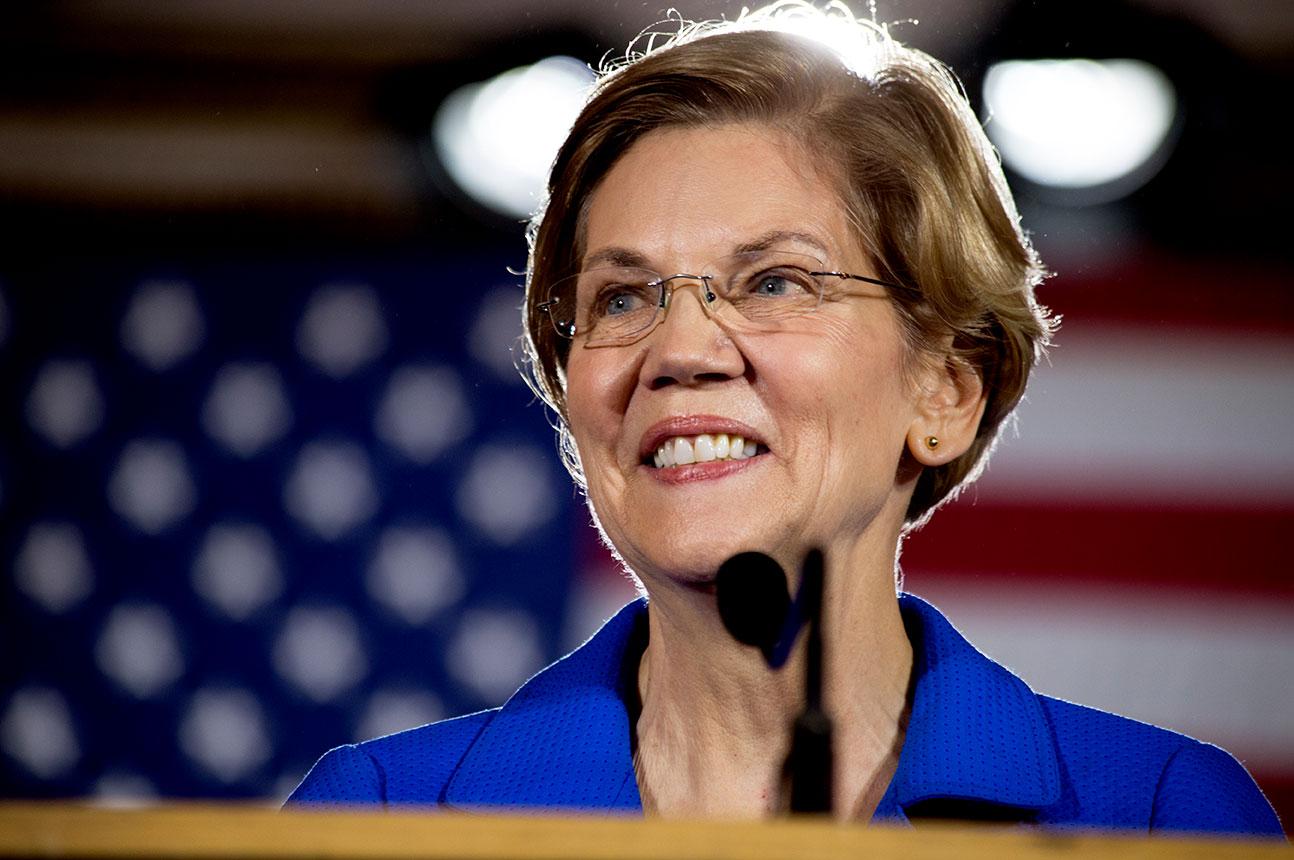 After winning a second term, Democratic Massachusetts Sen. Elizabeth Warren speaks at the Massachusetts Democrats watch party Tuesday night. OLIVIA FALCIGNO/ DAILY FREE PRESS STAFF