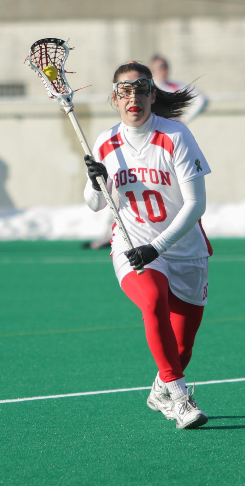 Remy Nolan scored two goals against UMass, while Mickenzie Larivee tallied two as well. PHOTO BY ALEXANDRA WIMLEY/DFP FILE PHOTO