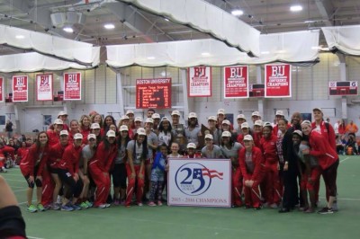 BU track and field enjoyed a historic weekend in the Patriot League Championships. PHOTO COURTESY PAIGE FERRUCCI