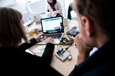 woman at a hackathon