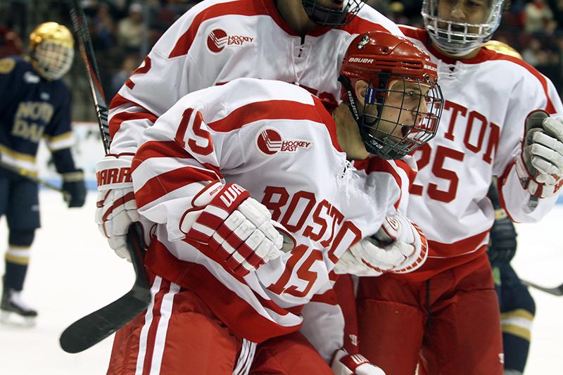 Sophomore forward Nick Roberto scored his third goal of the season Friday against the University of Notre Dame. PHOTO BY MAYA DEVEREAUX/DAILY FREE PRESS STAFF