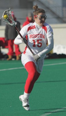 Ally Adams now leads BU in points through 14 goals and nine assists. PHOTO BY ALEXANDRA WIMLEY/DFP FILE PHOTO