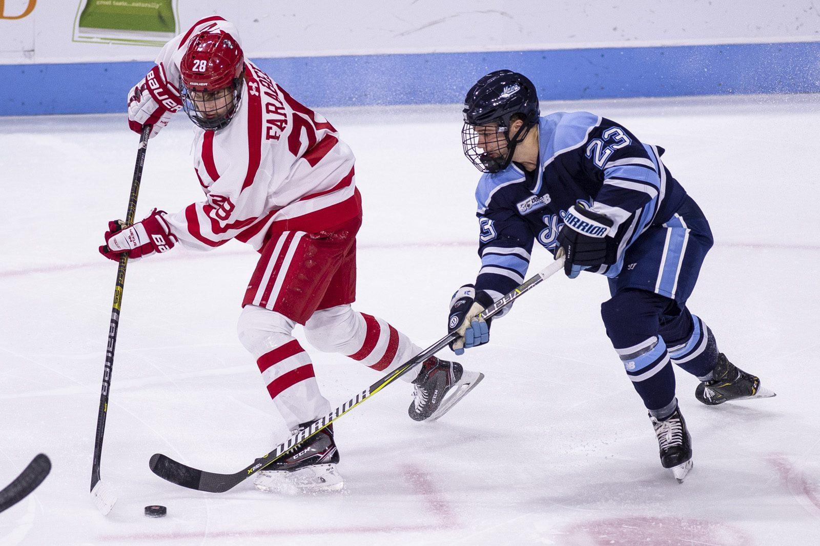 Freshman forward Joel Farabee during second period action. PHOTO BY MADDIE MALHOTRA/ DAILY FREE PRESS STAFF