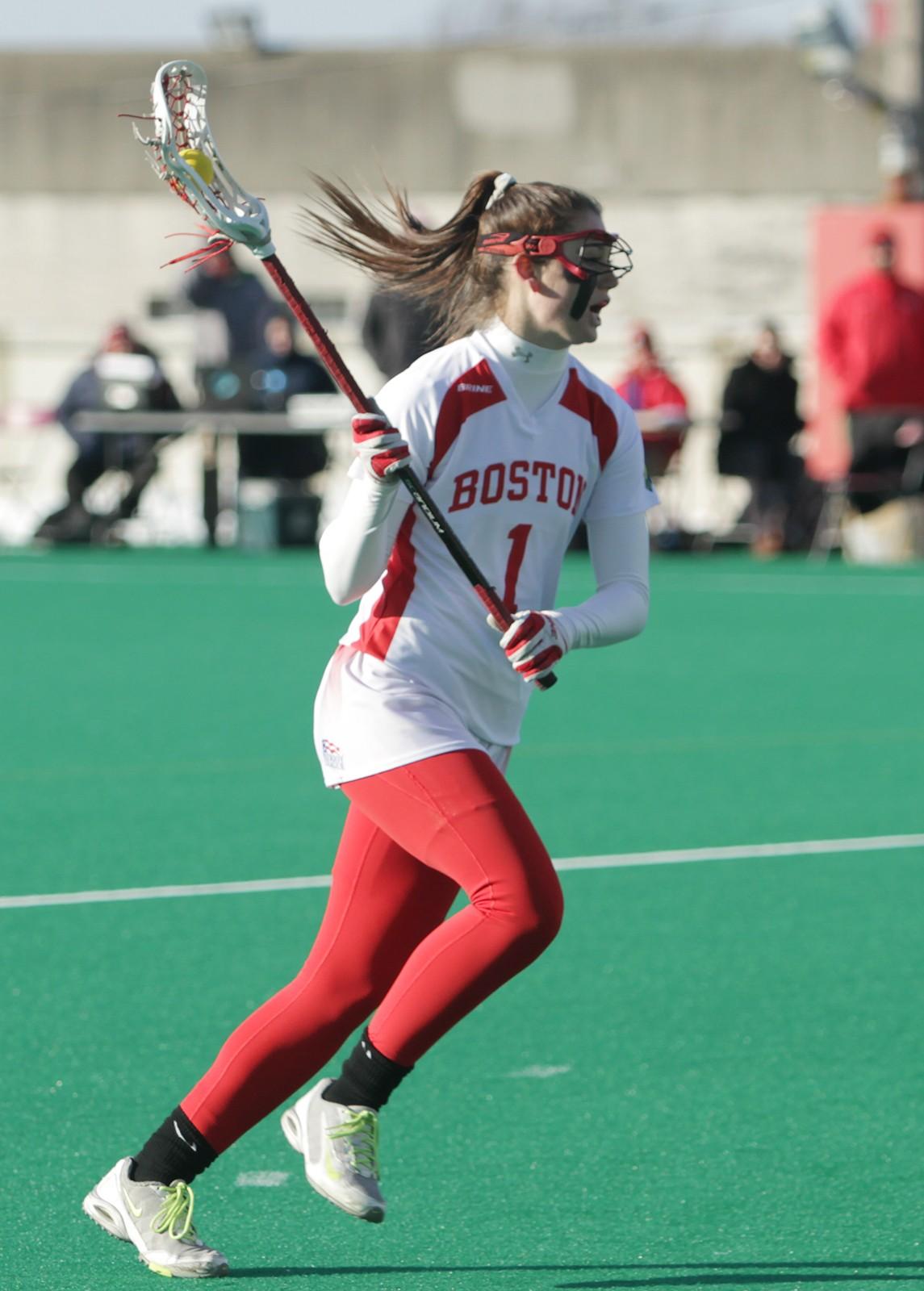 Jill Horka has 12 goals and seven assists with four regular-season games left to play. BY ALEXANDRA WIMLEY/DAILY FREE PRESS STAFF