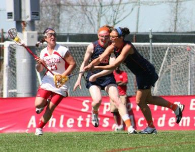 Sophomore attack Danielle Etrasco’s three-goal performance was not enough to lead the Boston University lacrosse team to victory against host Boston College.