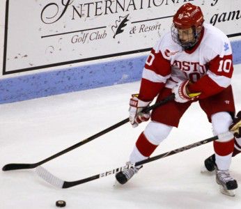 Terrier freshman forward Danny O’Regan scored his team second-best 9th goal of the season in BU’s 3–3 tie against Providence College. MICHAEL CUMMO/DAILY FREE PRESS STAFF