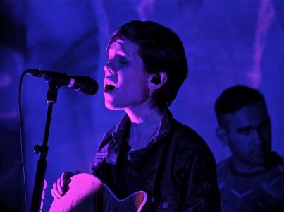 Sara Quin of sister duo Tegan and Sara at Brighton Music Hall. Photo by Sydney Moyer/DAILY FREE PRESS STAFF