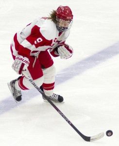 MICHELLE JAY/DAILY FREE PRESS STAFFSarah Lefort got her first career hat trick including 2 power-play goals in BU’s 11th consecutive game without a loss.