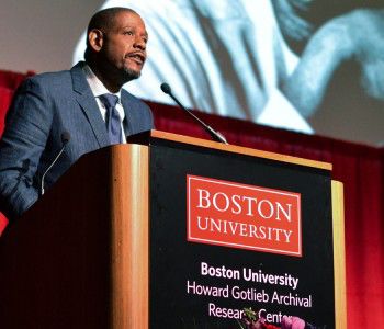 Forest Whitaker speaks as a part of the Martin Luther King Jr Leadership Lecture at Metcalf Ballroom Monday evening. PHOTO BY HEATHER GOLDIN/DAILY FREE PRESS