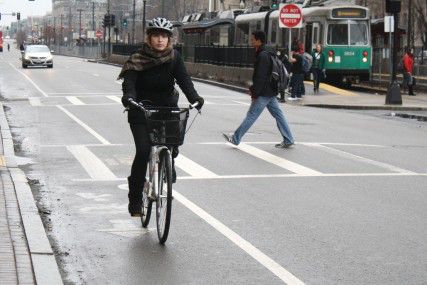 In light of recent bike accidents, legislators and advocates are pushing for updated bike lanes. PHOTO BY MAYA DEVEREAUX/DAILY FREE PRESS STAFF