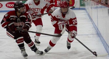 Terrier senior forward Isabel Menard is part of a line that has put up an impressive total of 81 points on the season. MICHELLE JAY/DAILY FREE PRESS STAFF