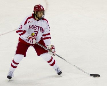 Freshman defenseman Ahti Oksanen is looking forward to his first Beanpot. MICHELLE JAY/DAILY FREE PRESS STAFF