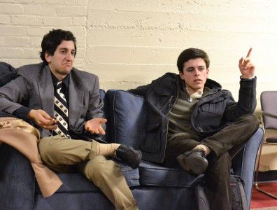 College of Arts and Sciences juniors Christopher Addis and Luke Rebecchi debate the meaning of social justice during the Conversation on Social Justice in the South Campus Study Lounge Monday evening. PHOTO BY HEATHER GOLDIN/DAILY FREE PRESS STAFF