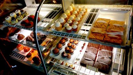 Delectable treats in the cafe’s display case. Photo by Noëmi Carrant, Daily Free Press staff 