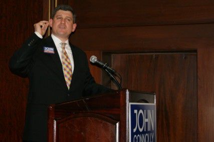 City Councilor At-Large John Connolly kicked off his campaign for Boston mayor Wednesday night at the Omni Parker Hotel. PHOTO BY ZOE ROOS/DAILY FREE PRESS STAFF