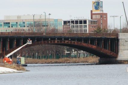 The Longfellow Bridge, upon which the Red Line travels over the Charles River, is slated to begin construction this summer. PHOTO BY SARAH SIEGEL/DAILY FREE PRESS STAFF