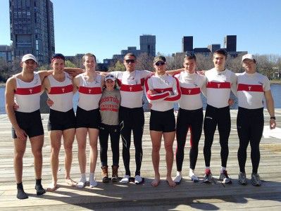 COURTESY OF TENNYSON BRADY HUNT Men’s rowing came out victorious in its quest for its 7th consecutive Bill Cup victory while sporing Boston Marathon ribbons.