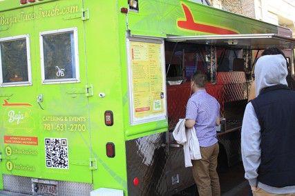 Five Brookline area food trucks, including the Baja Taco Truck seen here, received extended permits until December 2013. PHOTO BY SARAH FISHER/DAILY FREE PRESS STAFF