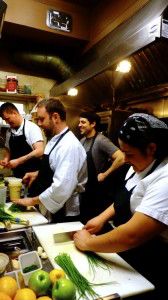 Barry Maiden looks on as the Hungry Mother kitchen prepares for the dinner shift.