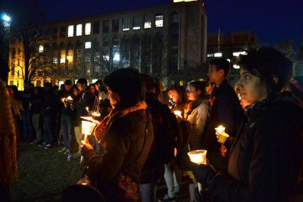 This week, the Sexual Assault Response and Prevention Center at Boston University is holding a Sexual Assault Awareness Week culminating with the second “Take Back the Night,” last year’s pictured here. PHOTO BY MARISA BENJAMIN/DAILY FREE PRESS FILE 