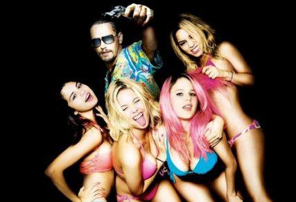 Photo Courtesy of A24 Selena Gomez, James Franco, Ashley Benson, Rachel Korine and Vanessa Hudgens of Spring Breakers