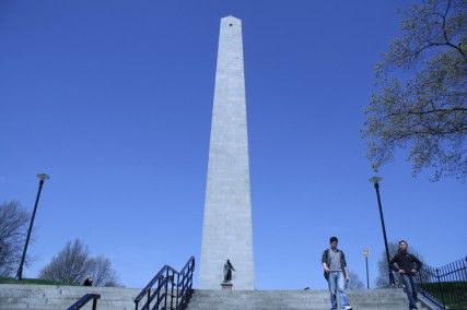 Elena Barbara, a Boston University alumna, is climbing the Bunker Hill Memorial, seen here, every day for a month to raise money for victims of the Boston Marathon bombings who lost limbs. PHOTO BY MAYA DEVEREAUX/DAILY FREE PRESS STAFF