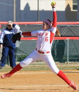 MICHELLE JAY/DAILY FREE PRESS STAFF Terrier pitcher Lauren Hynes holds a season-low ERA of 3.85.