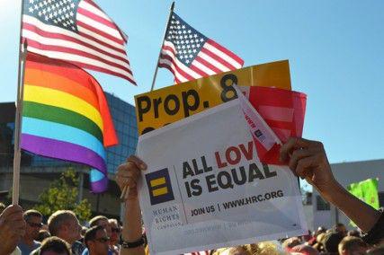 People in West Hollywood Los Angeles celebrate Wednesday evening after the U.S. Supreme Court stuck down the Defense of Marriage Act. PHOTO BY MARIA BENJAMIN/DAILY FREE PRESS STAFF