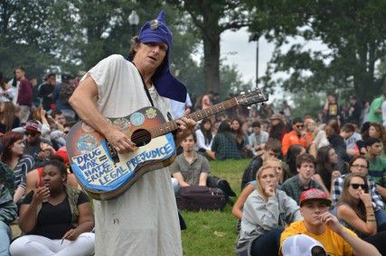 A guitar player enjoys Hempfest Saturday afternoon in the Boston Common. PHOTO BY SARAH FISHER/DAILY FREE PRESS STAFF