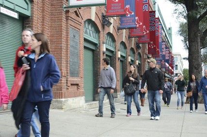 The Boston Red Sox and the City of Boston began a multiple-step deal to exchange land rights for property surrounding the Fenway Park area Thursday. PHOTO BY MIKE DESOCIO/DAILY FREE PRESS STAFF
