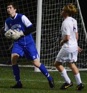 JOON LEE/DAILY FREE PRESS STAFF Redshirt freshman goalkeeper Matt Gilbert recorded a shutout against Harvard, but BU’s offense could not push the Terriers to a victory. 