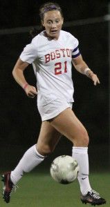 MICHAEL CUMMO/DAILY FREE PRESS FILE PHOTO Senior Megan McGoldrick is one of six Terriers to record a goal this year.