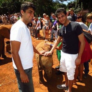 College of Engineering and College of Arts and Sciences sophomore Chiraag Sudhir Devani (right) poses at a Kenyan elephant orphanage with his cousin. Devani is raising money for the families and mall employees affected by the terrorist attack earlier this month.  PHOTO COURTESY OF CHIRAAG SUDHIR DEVANI