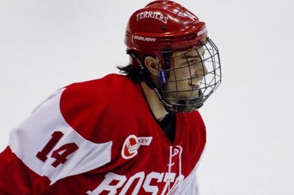 MICHELLE JAY/DAILY FREE PRESS STAFF Senior Jake Moscatel dreamed of playing for BU his entire life, but getting there was not easy. 