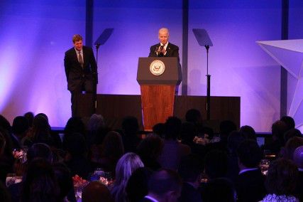 U.S. Vice President Joseph Biden speaks at the Uniting the Community of Mental Health forum Wednesday evening at the John F. Kennedy library in Dorchester. PHOTO BY ALICE BAZERGHI/DAILY FREE PRESS STAFF