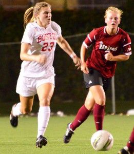 JACKIE ROBERTSON/DAILY FREE PRESS FILE PHOTO Sophomore defender McKenzie Hollenbaugh has been pivotal in the backfield and has majorly contributed to BU’s success this season.
