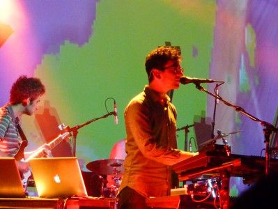 MGMT’s Ben Goldwasser and Andrew VanWyngarden perform in their classically off-kilter and trippy style. MGMT released its third album, MGMT, on Sept. 17. PHOTO VIA FLICKR USER JUDYBOO.