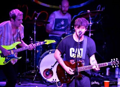 Waaves members Nathan Williams and Stephen Pope perform their brand of peppy surf rock at the Sinclair on Tuesday. The band released its latest album on March 26th and began its tour on Sept. 23. BHASWATI CHATTOPADHYAY/DAILY FREE PRESS STAFF.