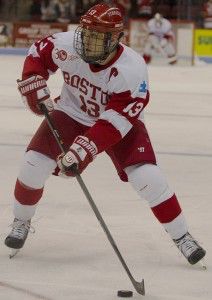 MICHELLE JAY/DAILY FREE PRESS STAFF Senior captain Garrett Noonan played a large role in the men’s hockey team’s successful season-opening weekend. 