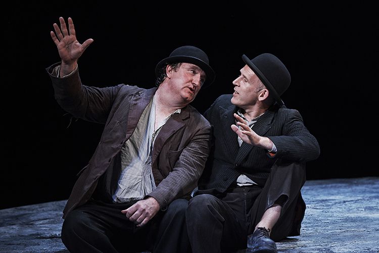 Estragon (Gary Lydon) and Vladmir (Conor Lovett) share their classically mundane musings in Samuel Beckett’s famous Waiting for Godot. The play ran at Emerson College’s Paramount Center as a part of Gare St. Lazare Player’s tour of the existential comedy.PHOTO COURTESY OF ASHMONT MEDIA
