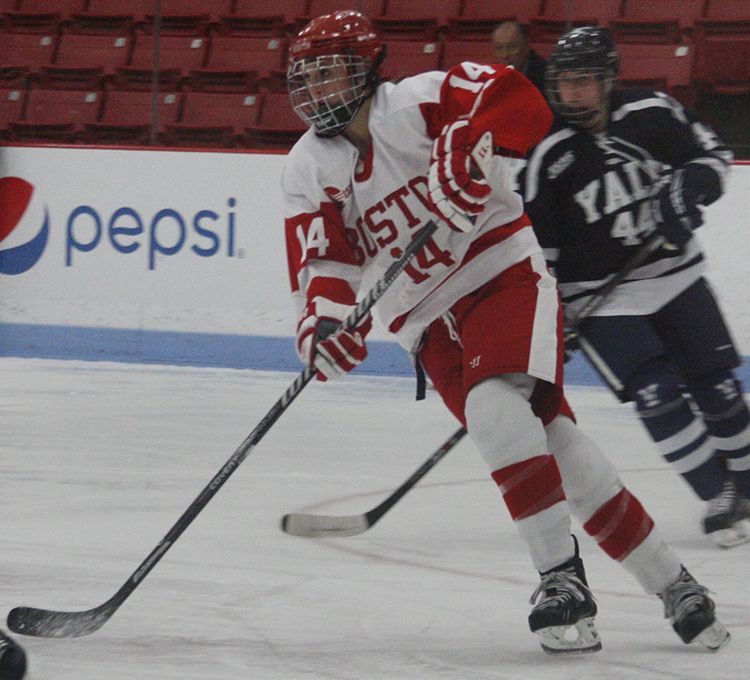 SARAH FISHER/DAILY FREE PRESS STAFF Freshman forward Maddie Elia earned Hockey East Rookie of the Week honors after posting six points in three games. 