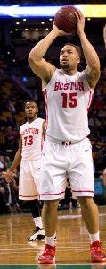 KENSHIN OKUBO/DAILY FREE PRESS STAFF BU senior forward Dom Morris scored 27 points as the Terriers beat UMass-Lowell. 