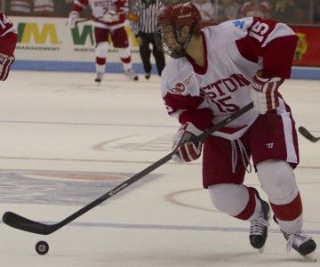 MICHELLE JAY/DAILY FREE PRESS STAFF Freshman forward Nick Roberto scored a second-period goal in BU’s 4-1 victory over UConn.