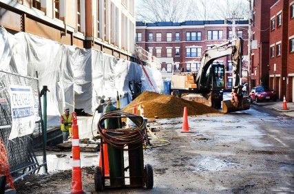 Construction sites have taken over the two block span that runs along Commonwealth Avenue between Griggs Street and Redford Street in Allston in an effort to build new luxury apartment buildings. PHOTO BY FALON MORAN/DAILY FREE PRESS STAFF