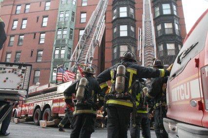 Fifty-one military veterans, 11 of whom reported to the seven-alarm fire in Back Bay over the weekend, were sworn in as firefighters Tuesday afternoon in Dorchester. PHOTO BY MAYA DEVEREAUX/DAILY FREE PRESS STAFF 