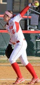 MICHELLE JAY/DAILY FREE PRESS STAFF Sophomore pitcher Lauren Hynes has thrown 13 complete games for the Terriers this season.