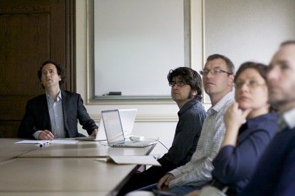 Dan Edelstein, professor of french and history at Stanford University, gave a talk Wednesday afternoon about how he and colleagues are using techniques in digital humanities to better understand and map out the European Enlightenment. PHOTO BY KYRA LOUIE/DAILY FREE PRESS STAFF