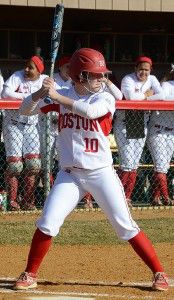 FALON MORAN/DAILY FREE PRESS  STAFF Senior catcher Amy Ekart drove in two runs in BU’s first win of the weekend over Lehigh.  