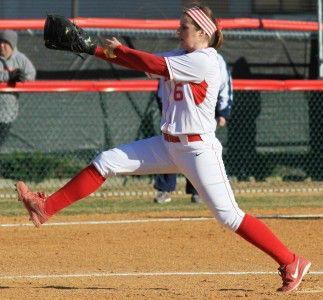 MICHELLE JAY/DAILY FREE PRESS STAFF Junior Lauren Hynes did a little bit of everything last season, posting a 14-13 record with a 3.54 ERA as a pitcher while also batting .333.